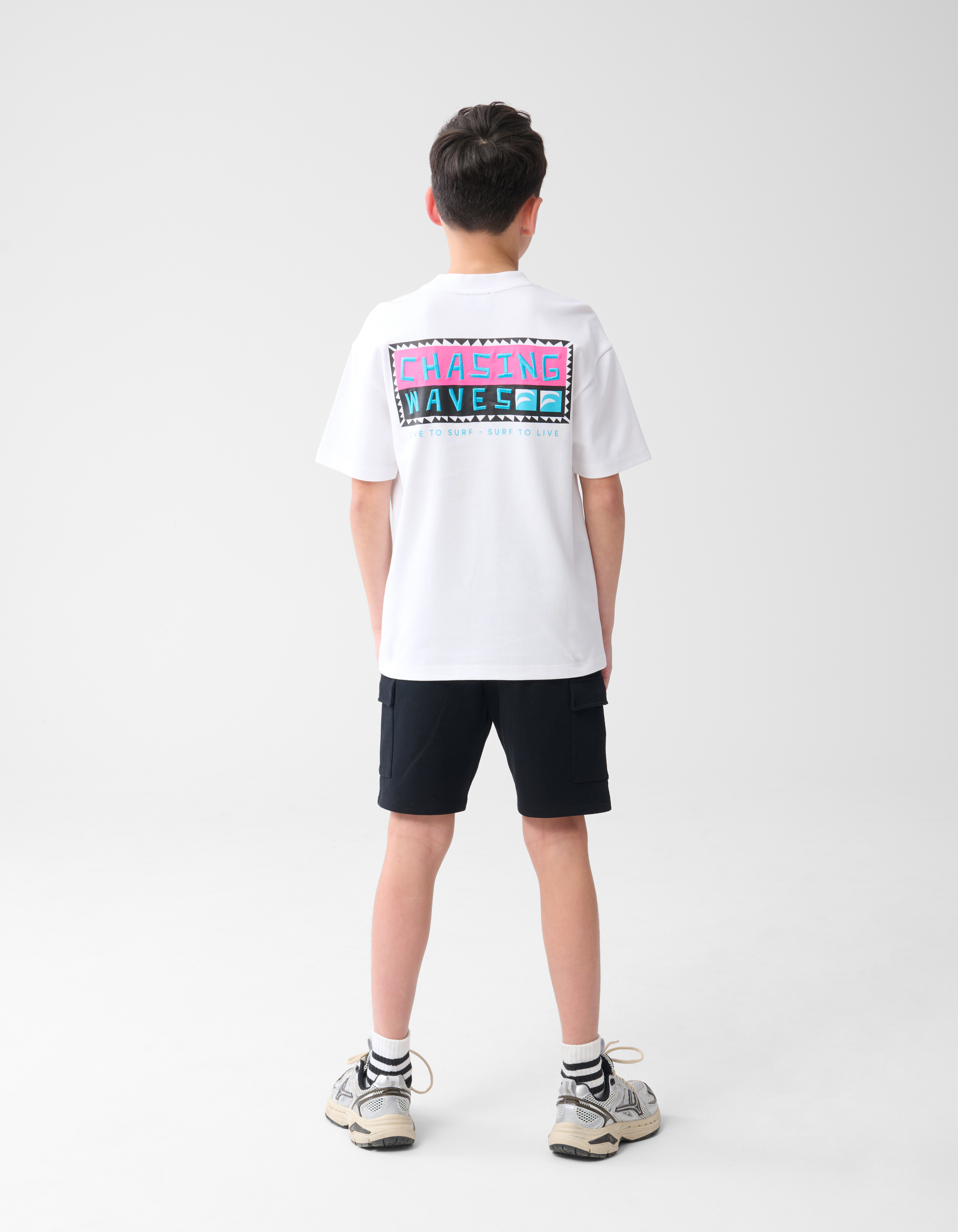 Waves Artwork T-shirt Wit SHOEBY BOYS