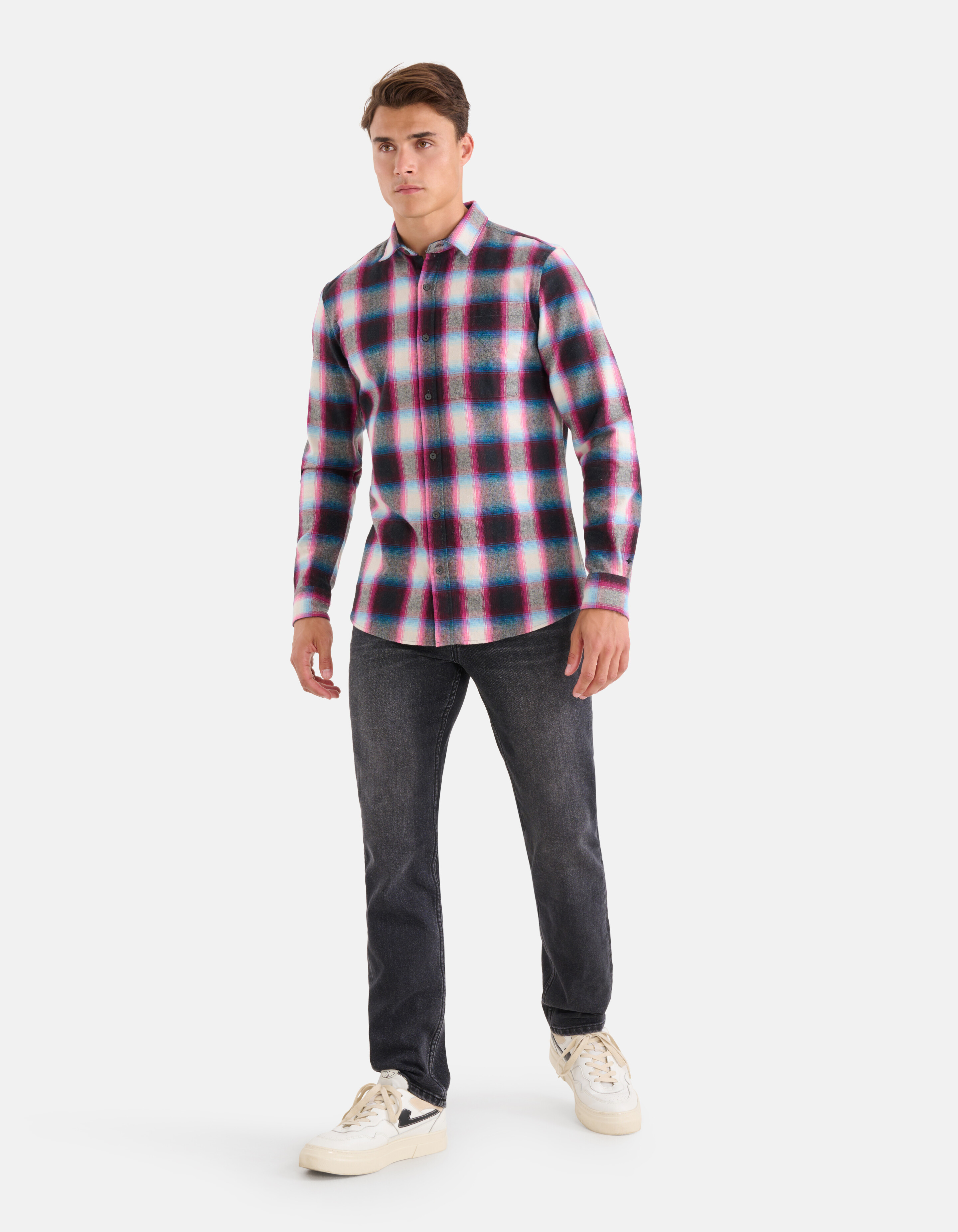 Washed Straight Fit Jeans Zwart L34 SHOEBY MEN