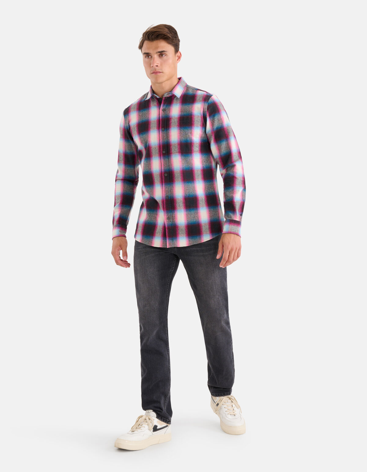 Washed Straight Fit Jeans Zwart L34 SHOEBY MEN