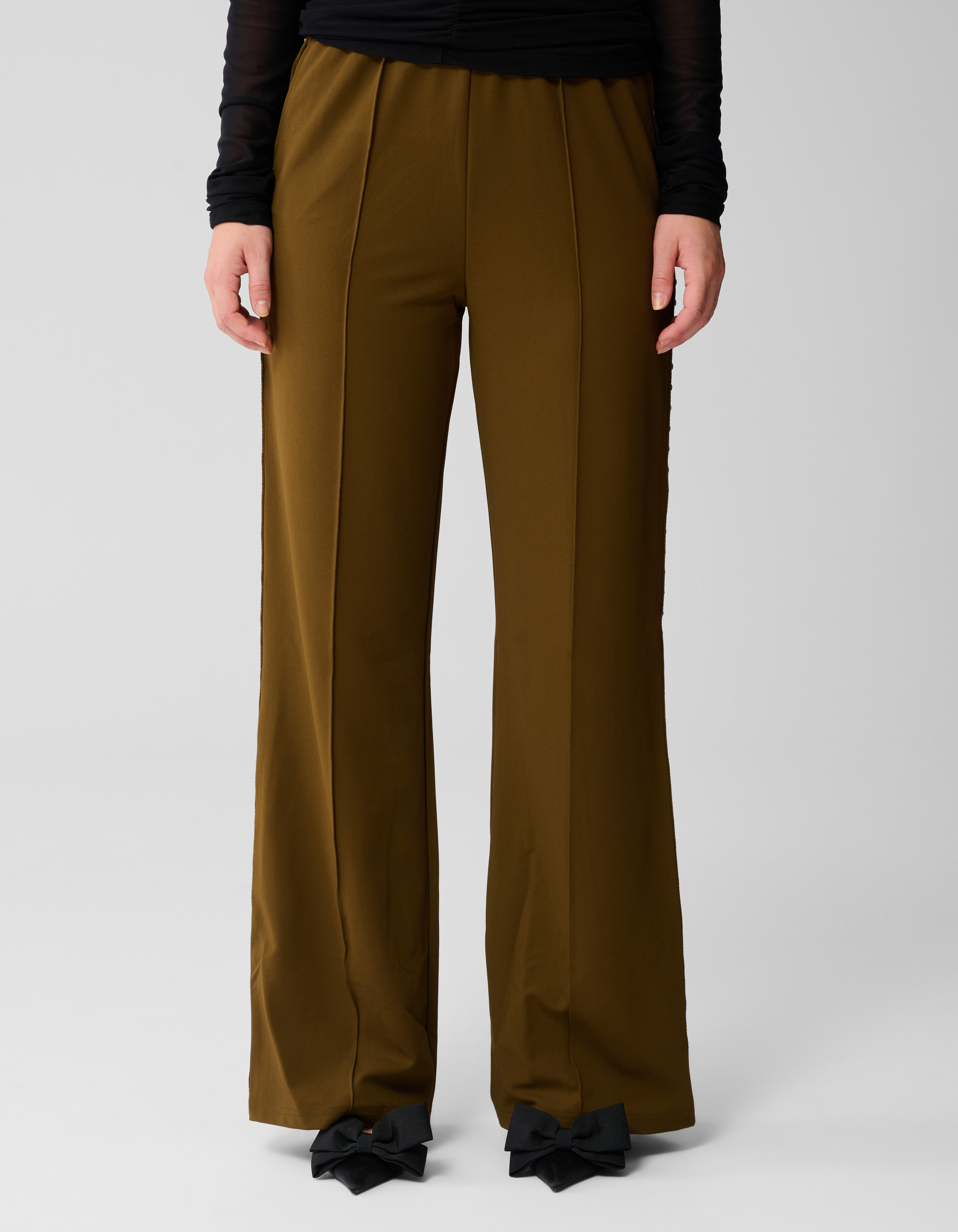 Studs Tape Wide Leg Broek Khaki SHOEBY WOMEN