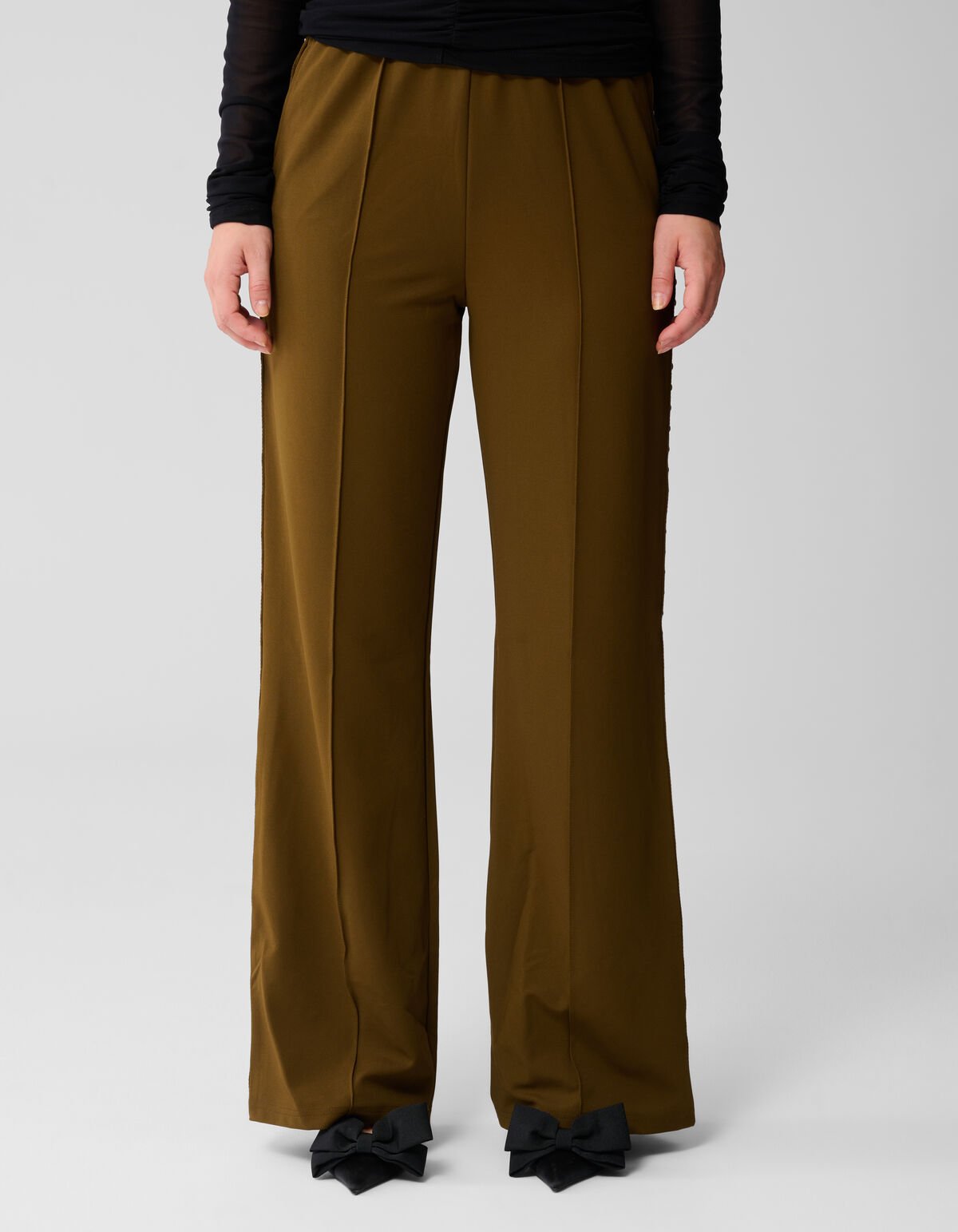 Studs Tape Wide Leg Broek Khaki SHOEBY WOMEN