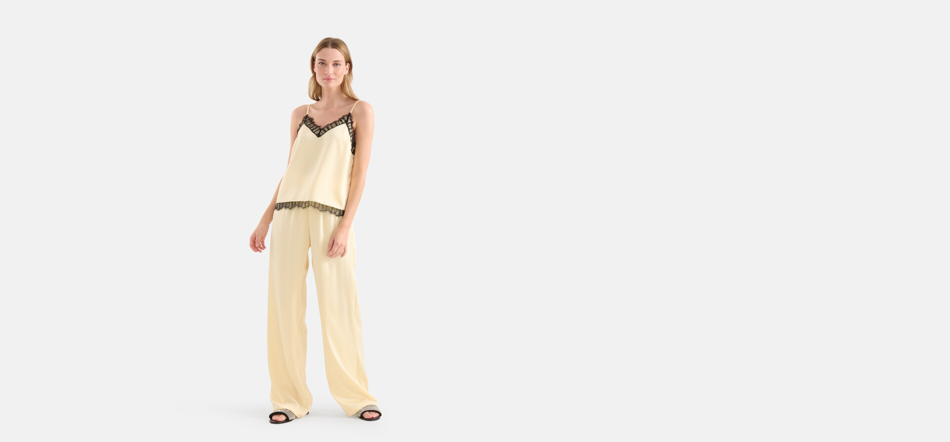 Satijnen Broek Lichtgeel SHOEBY WOMEN