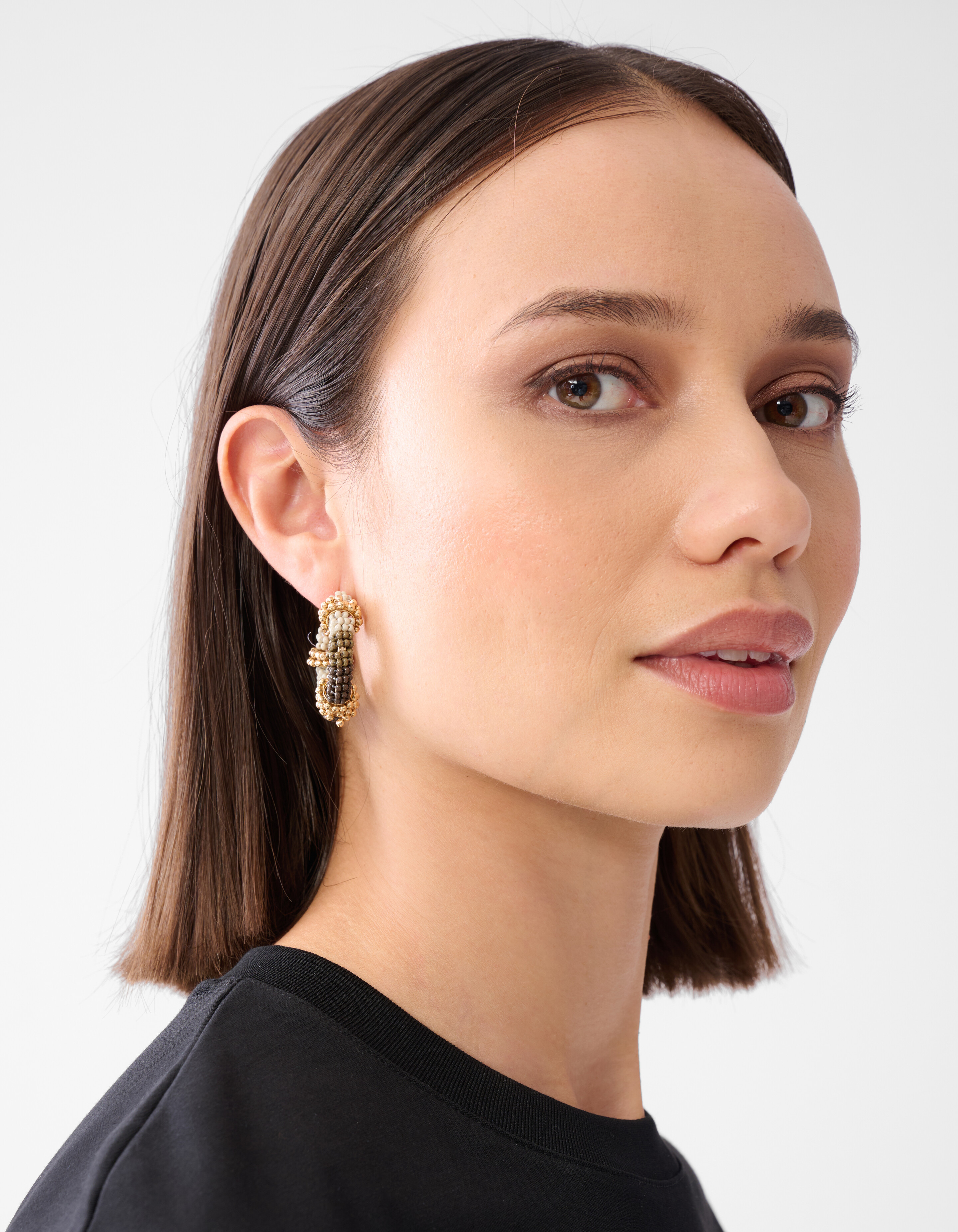 Beaded Oorbellen Beige SHOEBY ACCESSOIRES