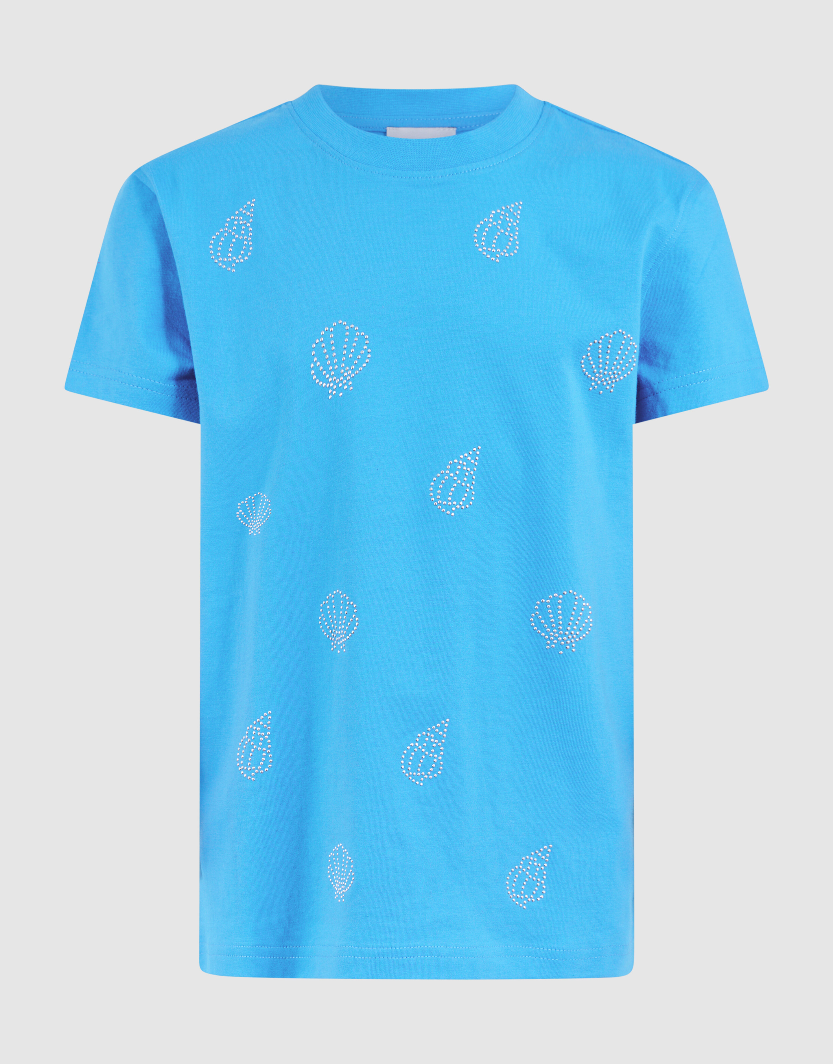 Strass Schelpen T-shirt Blauw SHOEBY GIRLS