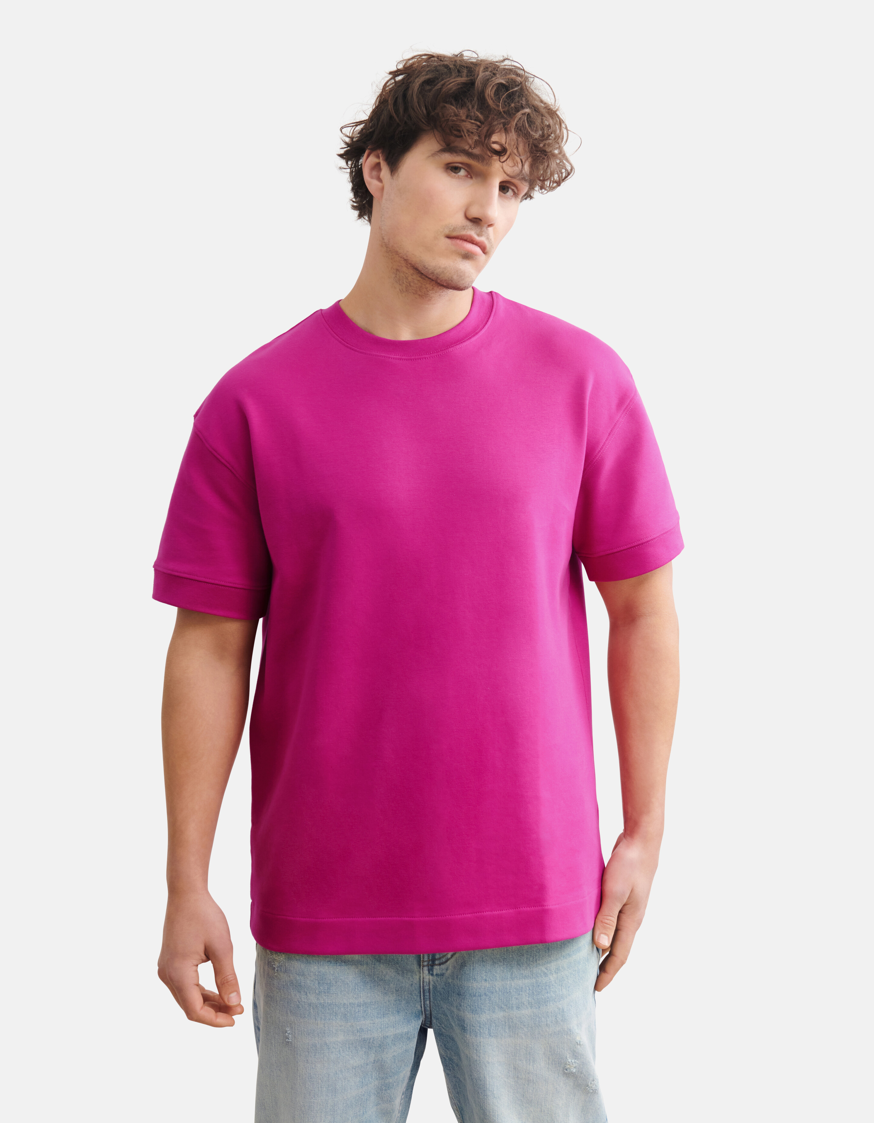 Relaxed Fit T-shirt Donkerroze SHOEBY MEN
