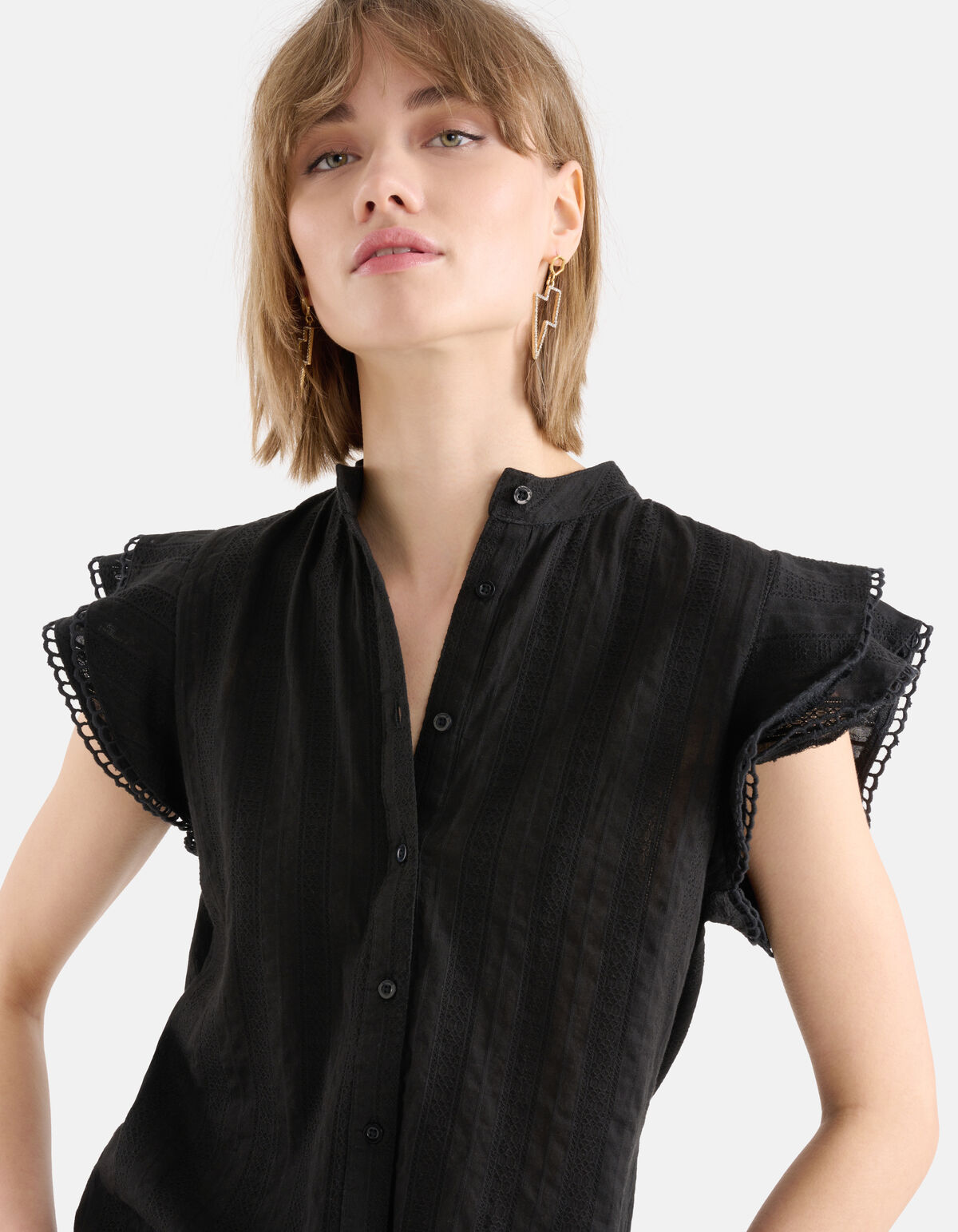 Geborduurde Top Zwart SHOEBY WOMEN