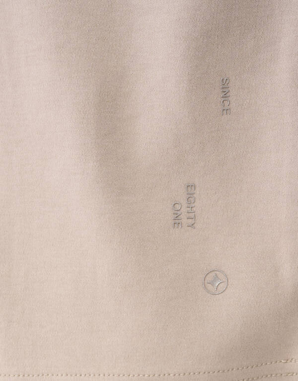 Cuffed Logo T-shirt Lichtbruin SHOEBY MEN