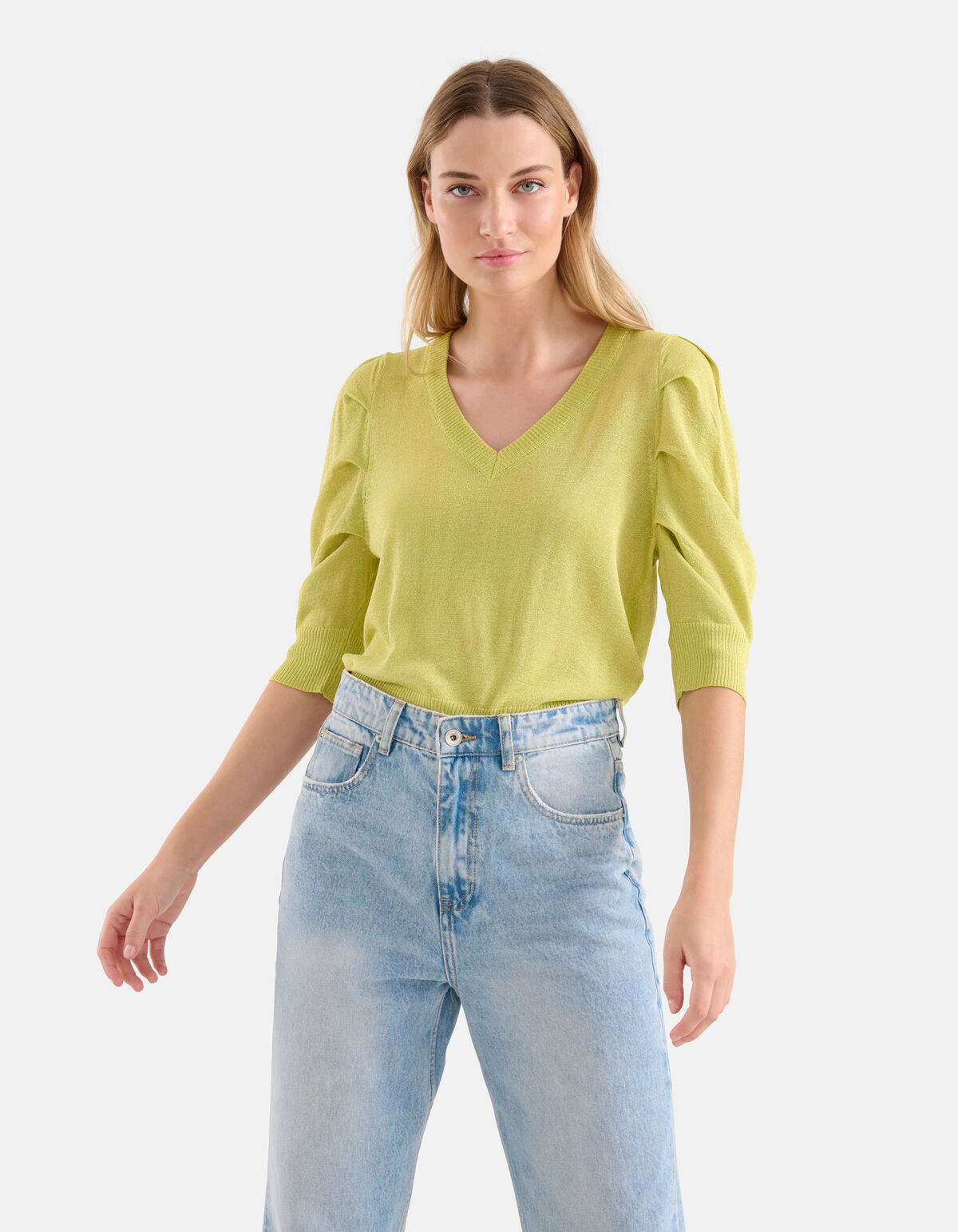 Glitter Trui Limoengroen SHOEBY WOMEN