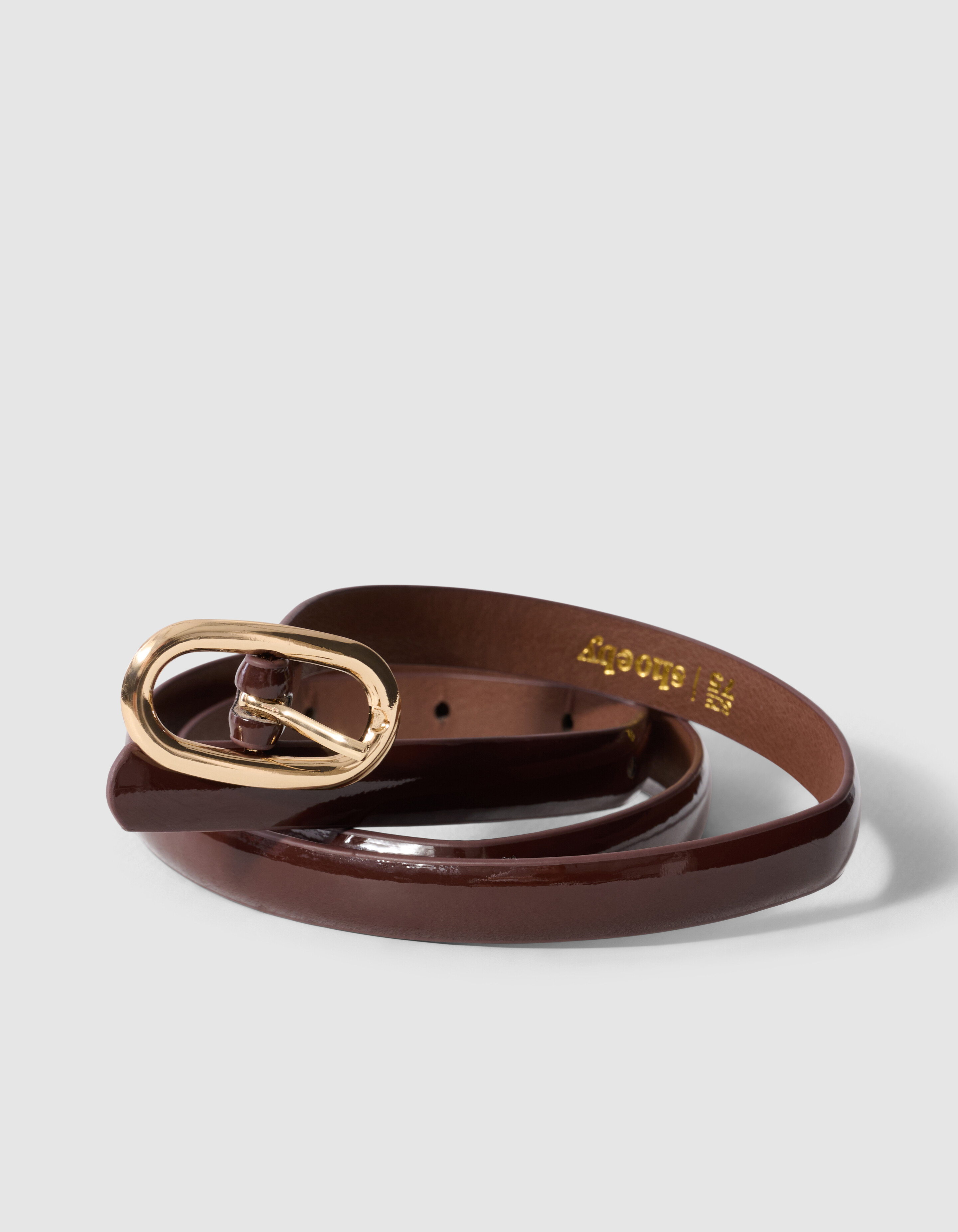 Smalle Riem Donkerbruin/Goud SHOEBY ACCESSOIRES