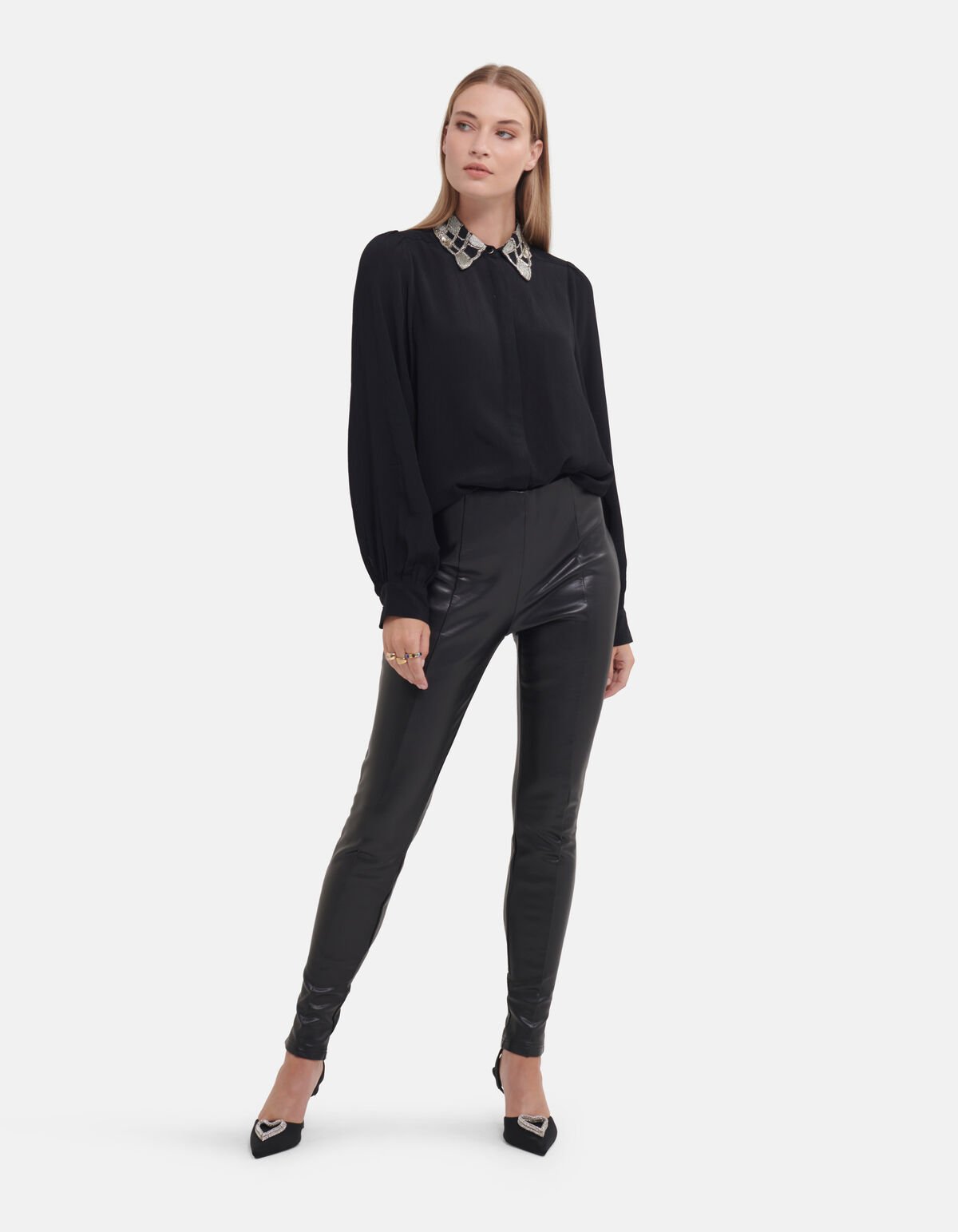 Vegan Leren Broek Zwart SHOEBY WOMEN