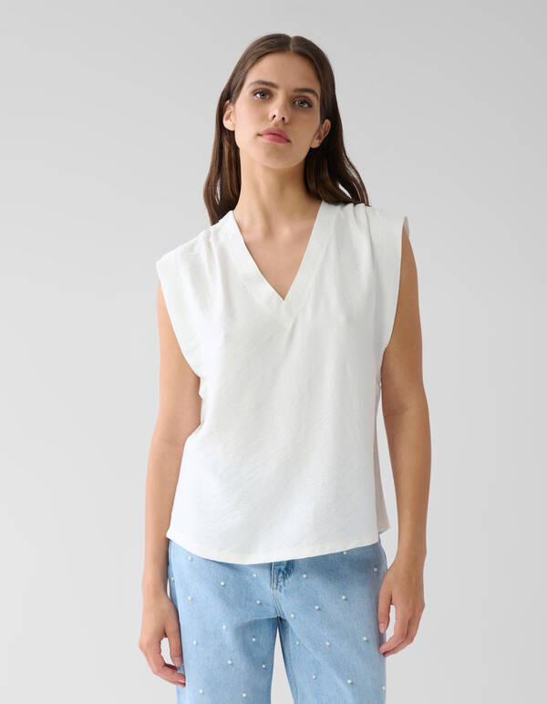 V-hals Top Wit SHOEBY WOMEN