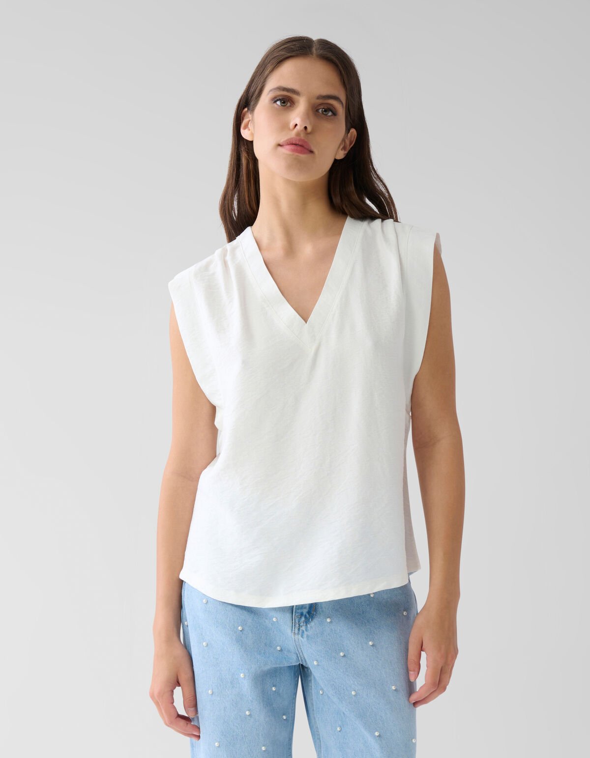 V-hals Top Wit SHOEBY WOMEN