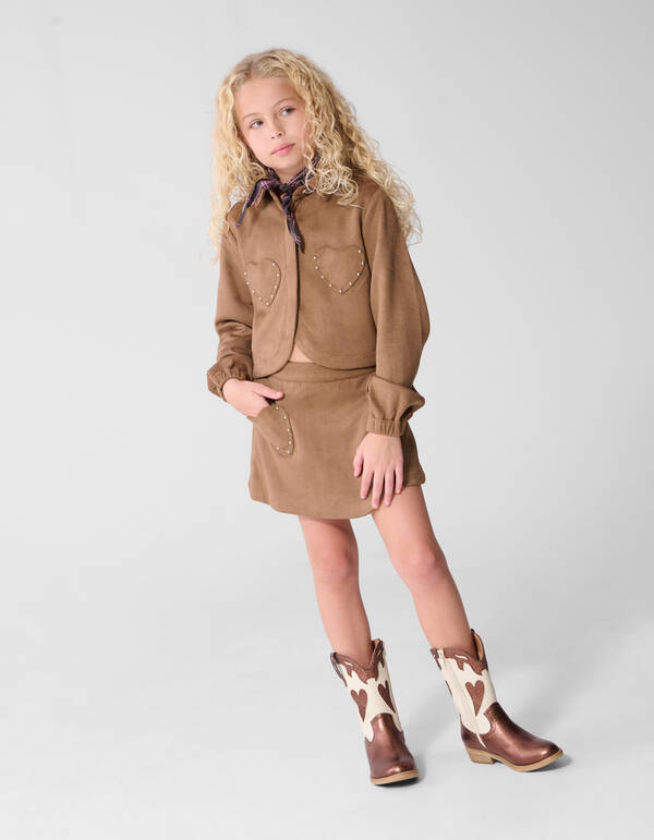 Suede Skort Bruin SHOEBY GIRLS