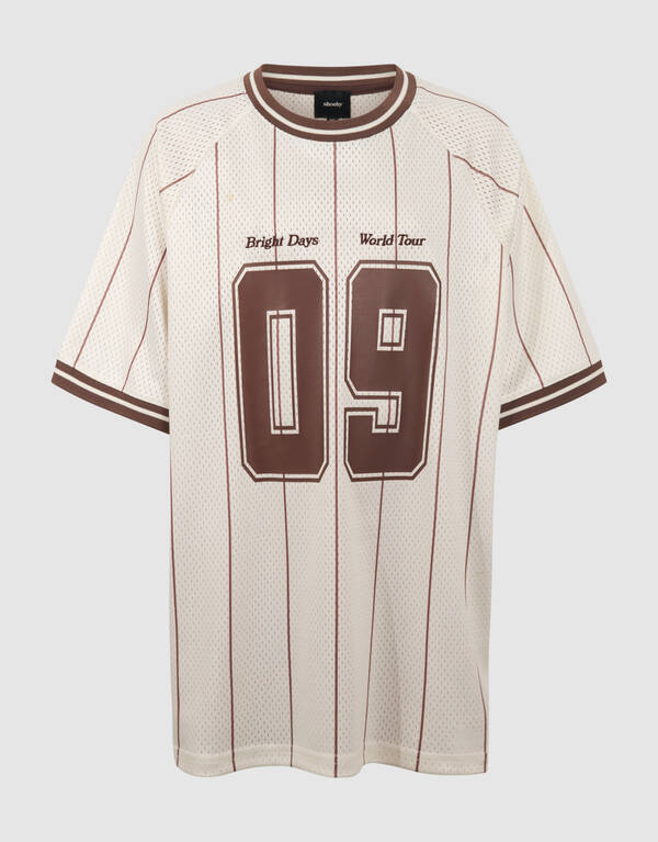 Oversized Sporty T-shirt Gebroken Wit SHOEBY BOYS