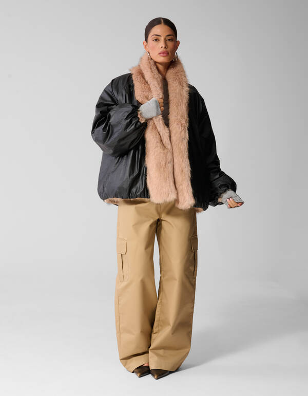 Reversible Nylon Faux Fur Jack Zwart By Anna SHOEBY WOMEN