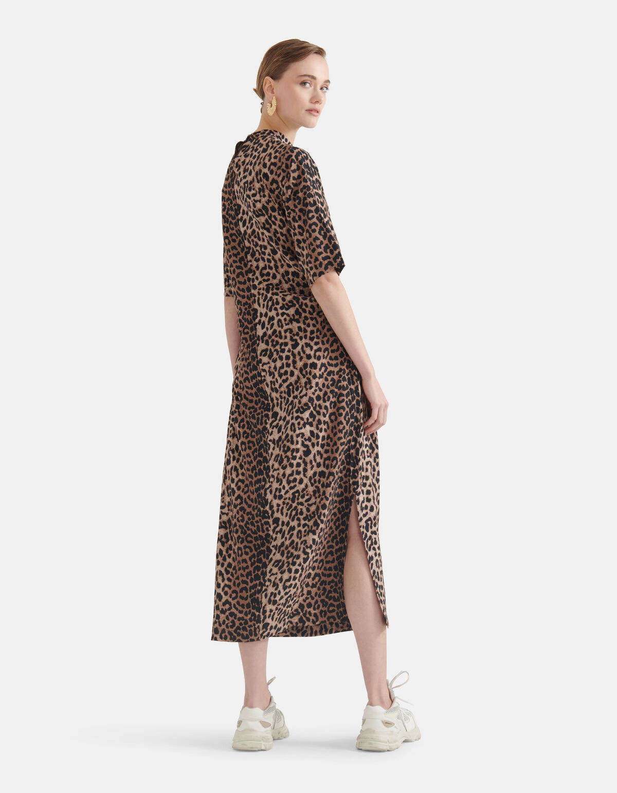 Printed Leopard Jurk Bruin SHOEBY WOMEN