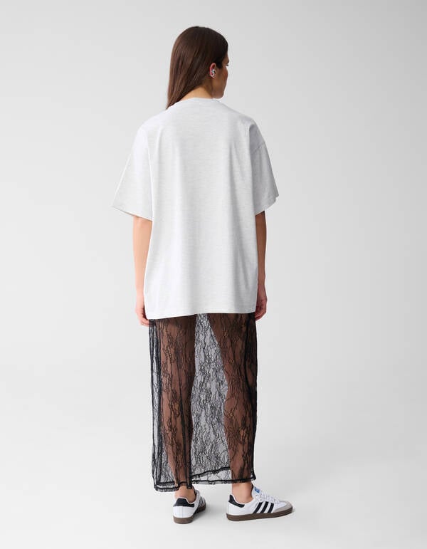 Oversized T-shirt Lichtgrijs By Monica SHOEBY WOMEN