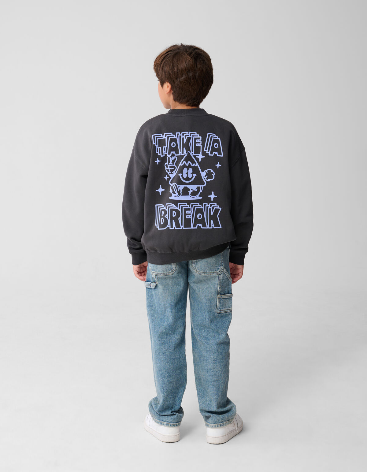 Break Artwork Sweater Donkergrijs SHOEBY BOYS