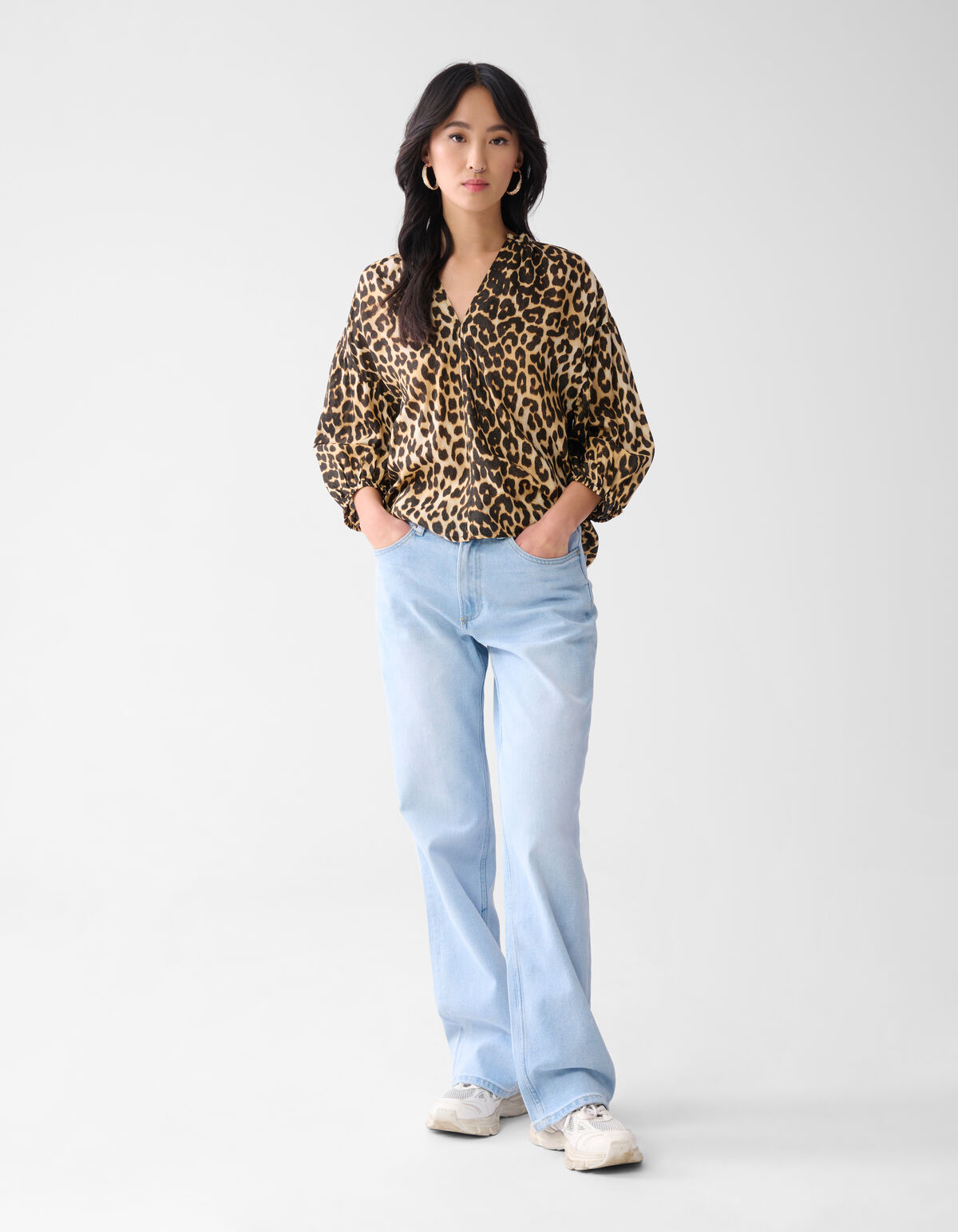 Leopard Shine Blouse Bruin SHOEBY WOMEN