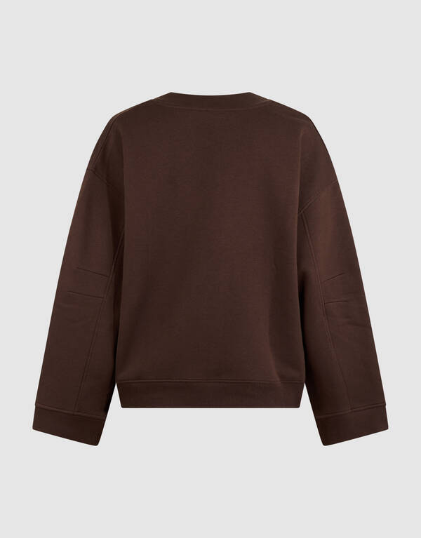 Oversized V-hals Sweater Donkerbruin SHOEBY WOMEN
