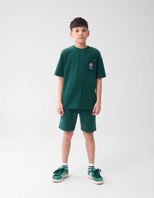 Towling Short Donkergroen SHOEBY BOYS