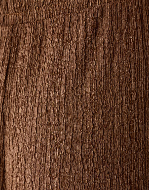 Crinkle Wide Leg Fit Broek Bruin SHOEBY WOMEN