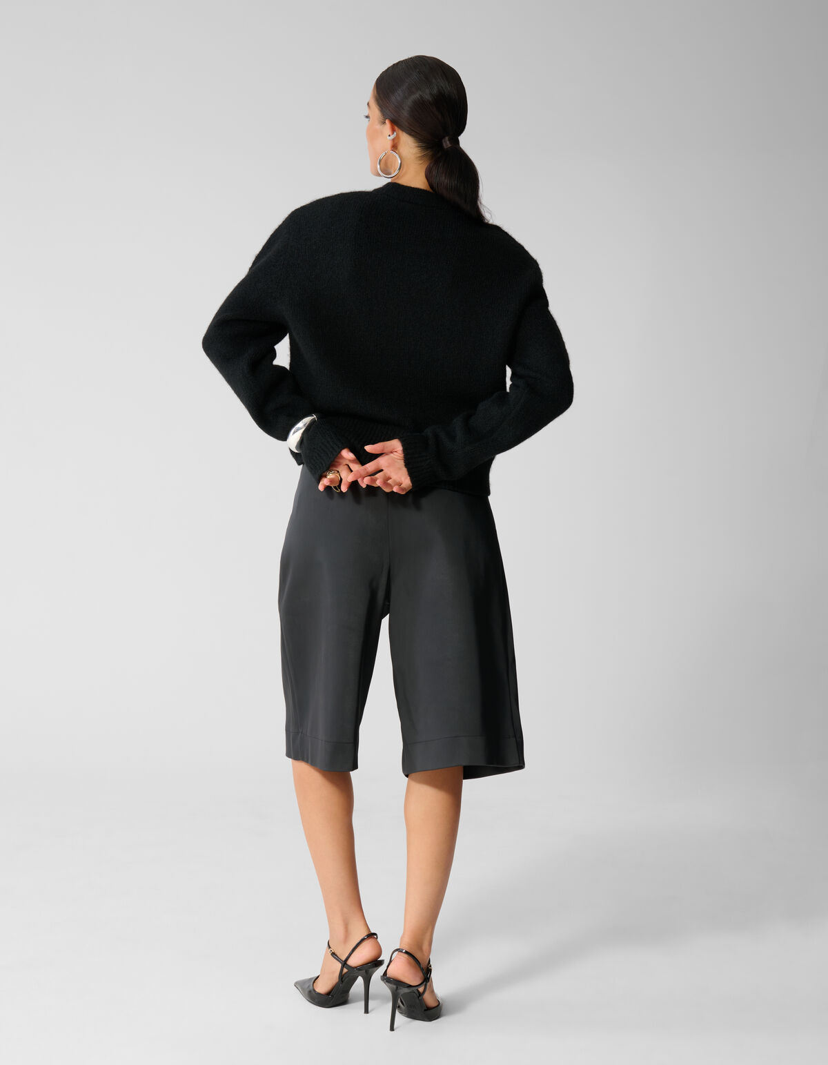 Shoulder Crew Gebreide Trui Zwart SHOEBY WOMEN