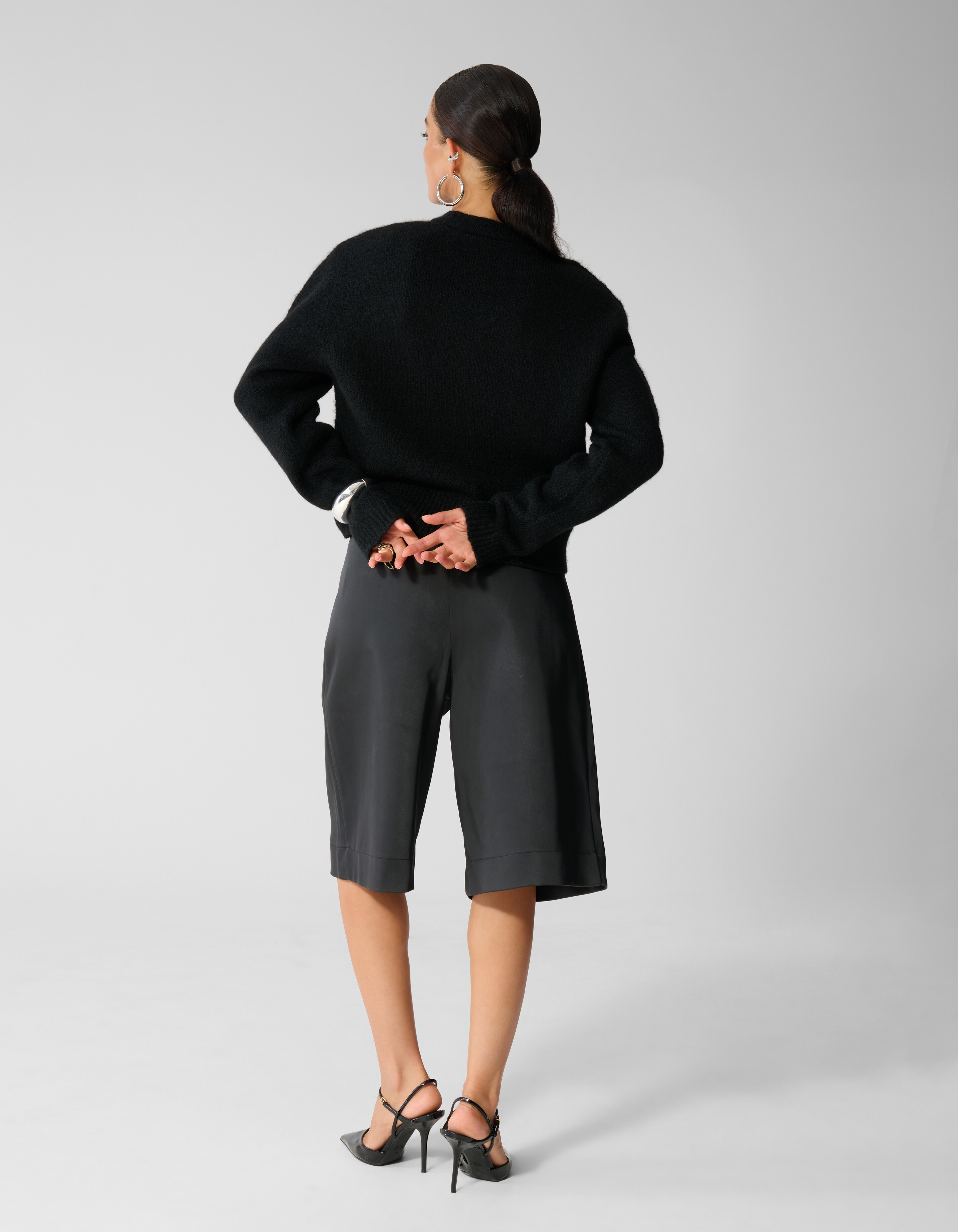 Shoulder Crew Gebreide Trui Zwart SHOEBY WOMEN