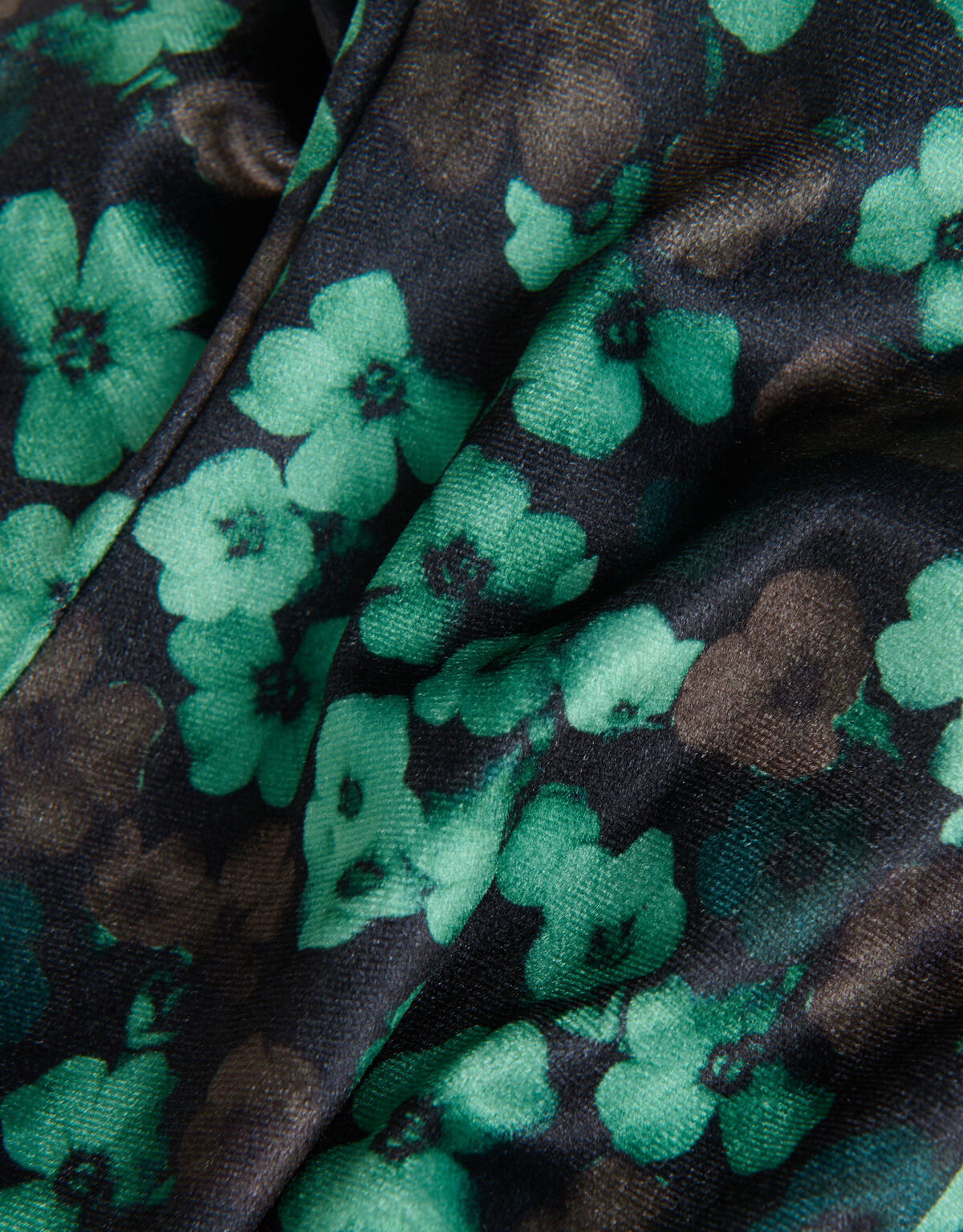 Velvet Bloemenprint Flared Broek Groen SHOEBY GIRLS