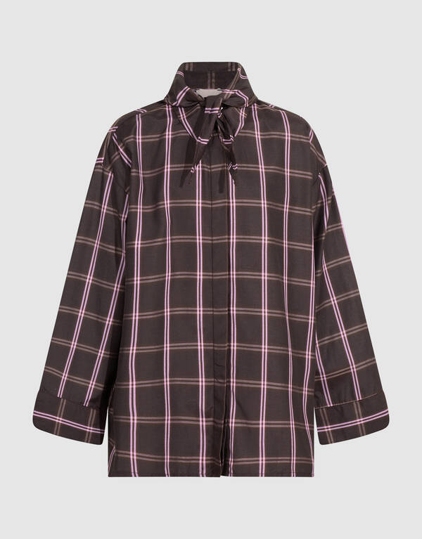 Relaxed Ruiten Scarf Blouse Donkerbruin SHOEBY GIRLS