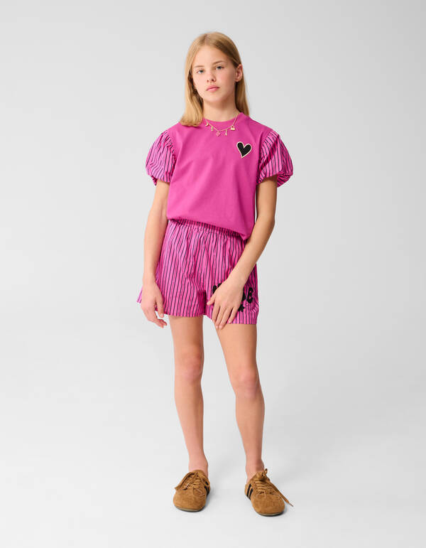 Vibe Pinstripe Short Lichtroze SHOEBY GIRLS