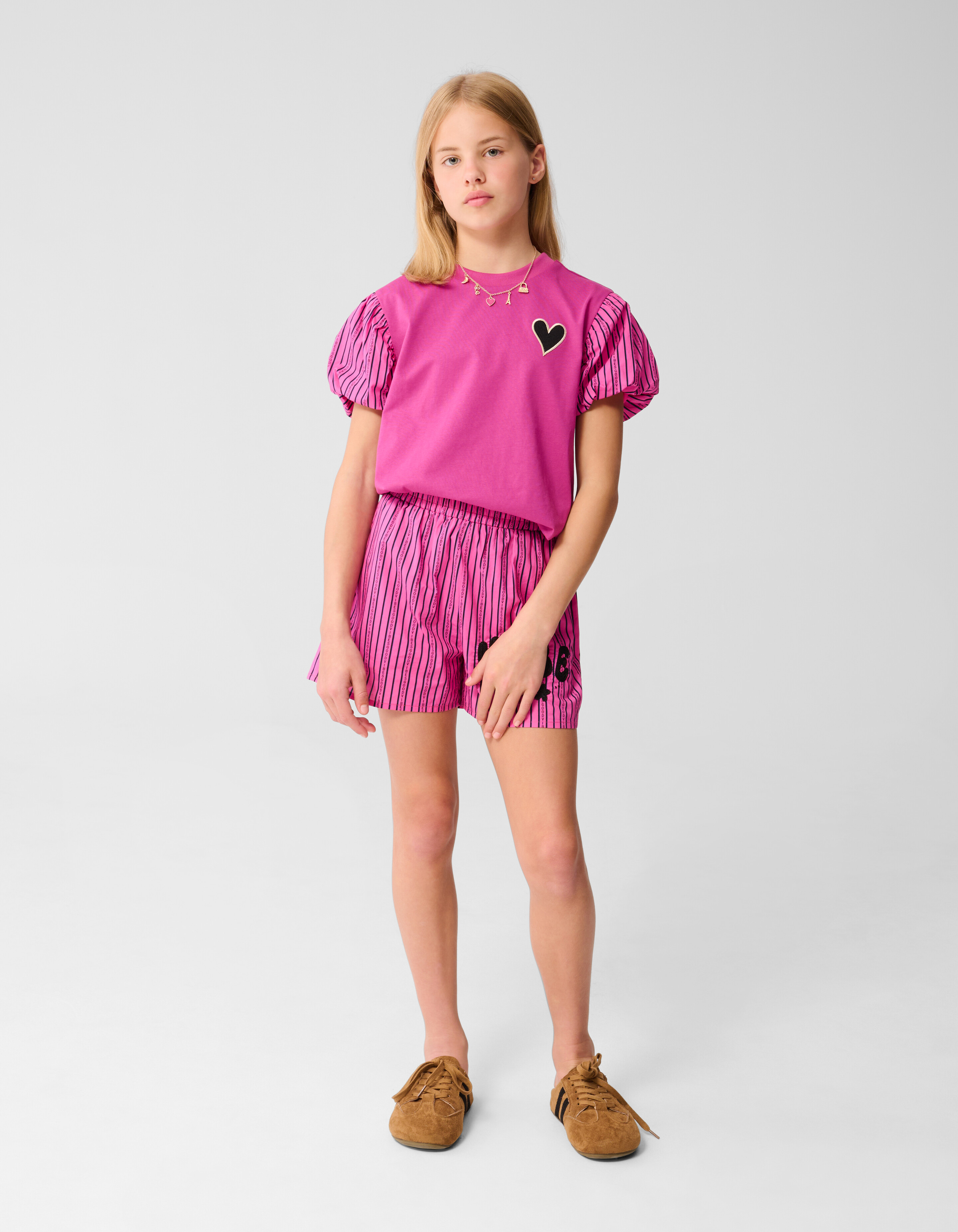 Vibe Pinstripe Short Lichtroze SHOEBY GIRLS