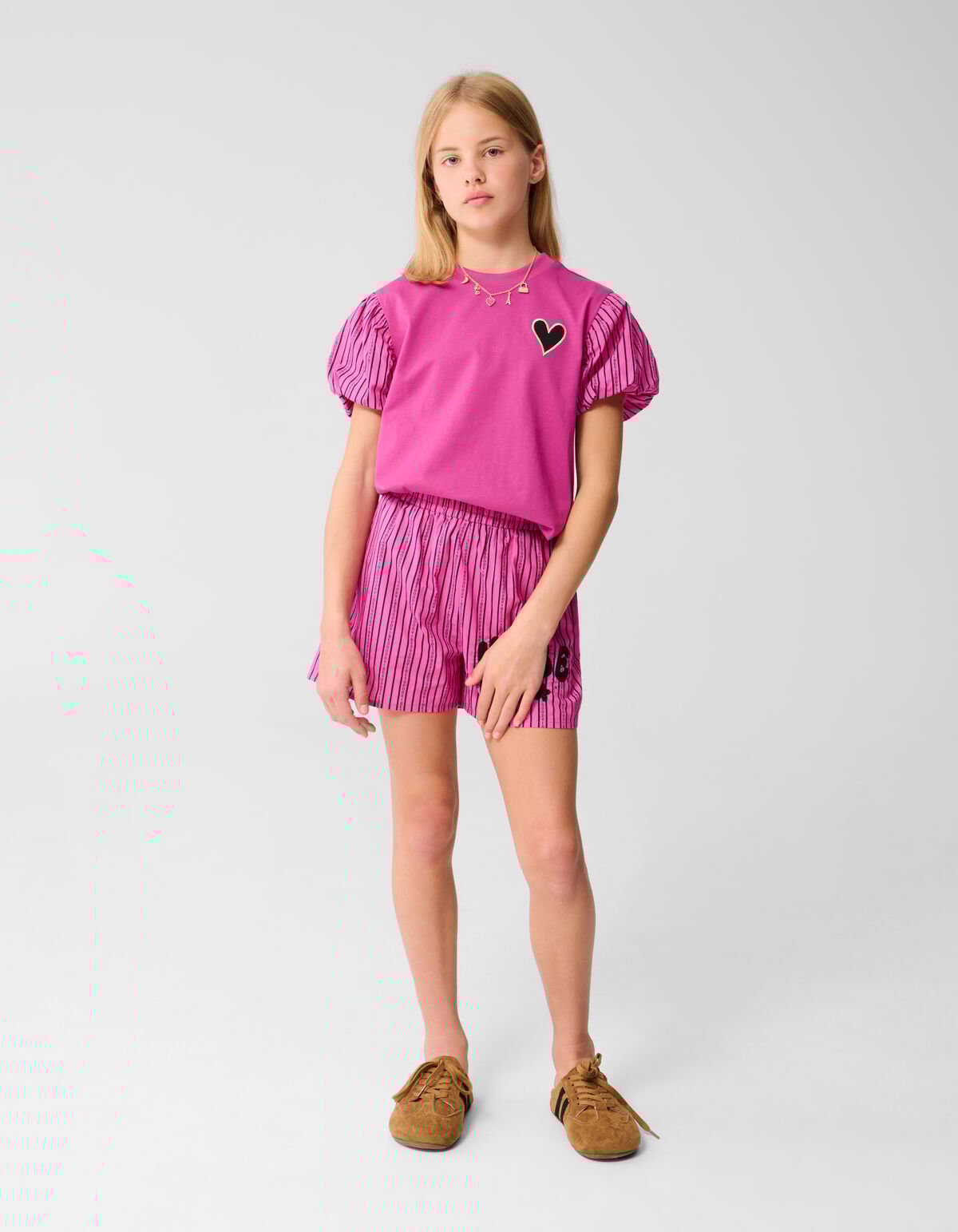 Vibe Pinstripe Short Lichtroze SHOEBY GIRLS
