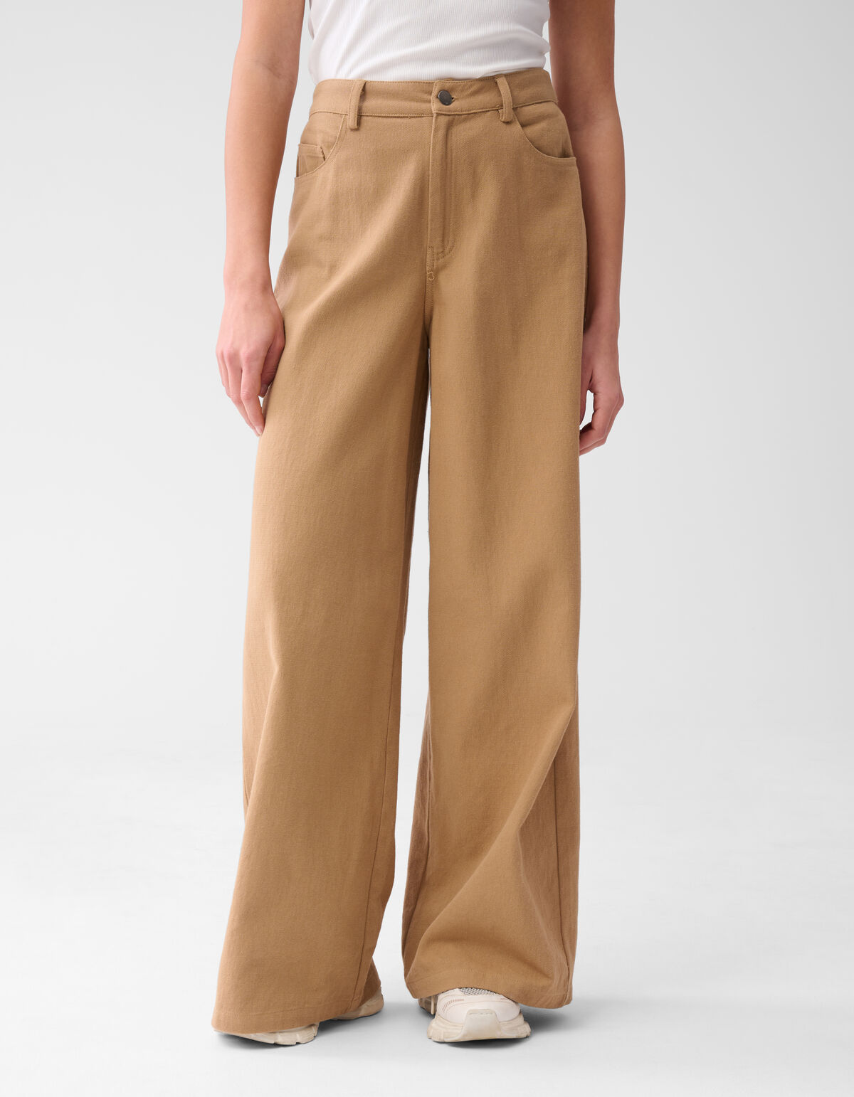 Embroidery Wide Leg Jeans Camel SHOEBY WOMEN