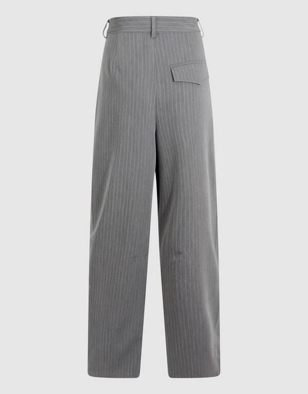 Pinstripe Pleated Pantalon Donkergrijs SHOEBY WOMEN
