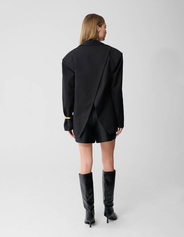 Open Back Oversized Blazer Zwart SHOEBY WOMEN
