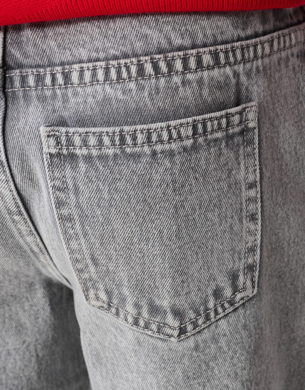 Rose Stud Straight Fit Jeans Lichtgrijs SHOEBY GIRLS