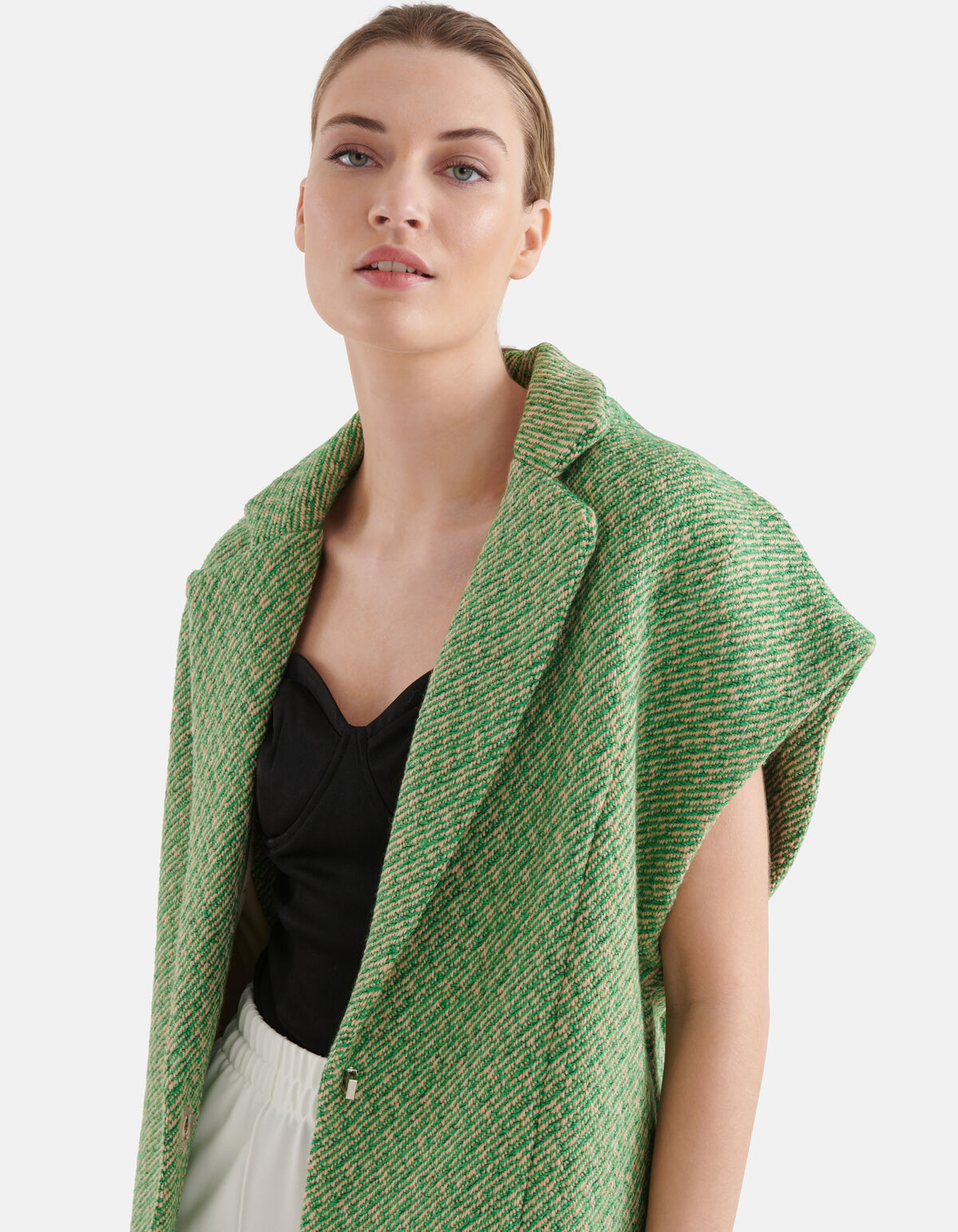 Sleeveless Tweed Jack Groen By Mieke SHOEBY WOMEN