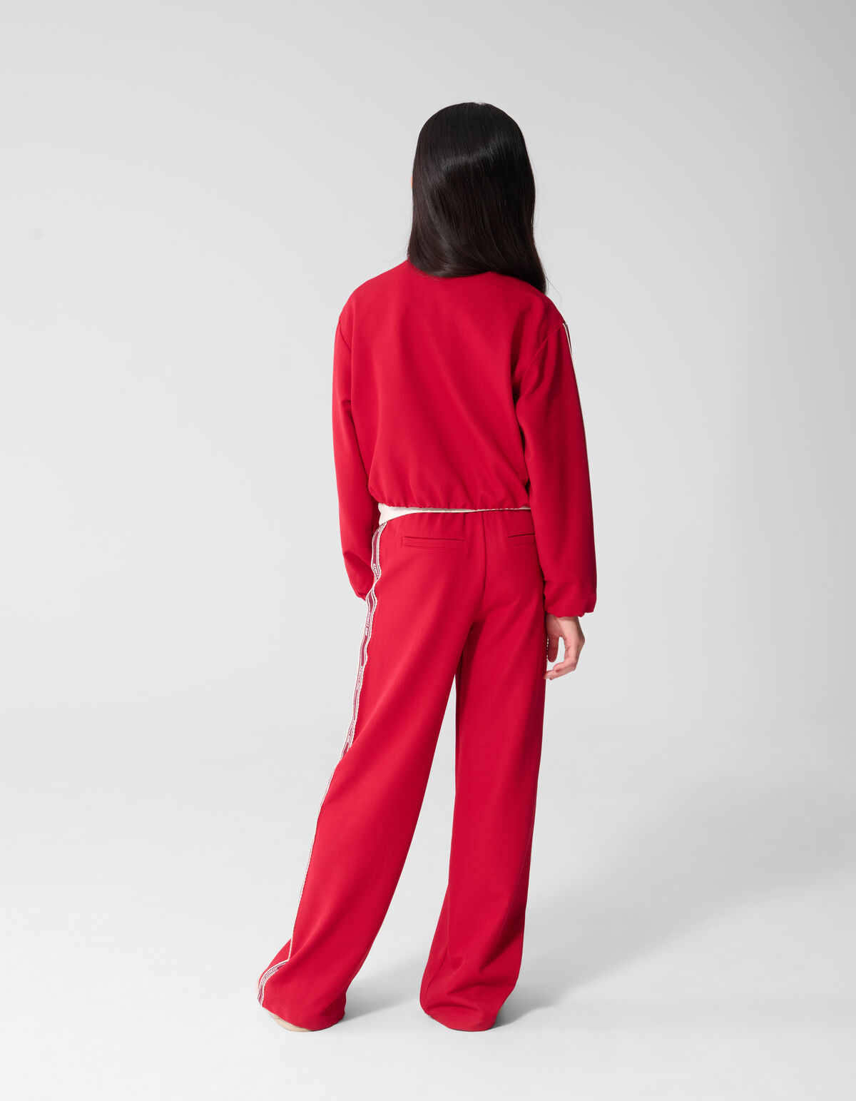 Tape Wide Leg Fit Broek Rood SHOEBY GIRLS