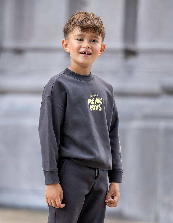 Peak Artwork Sweater Donkergrijs SHOEBY BOYS