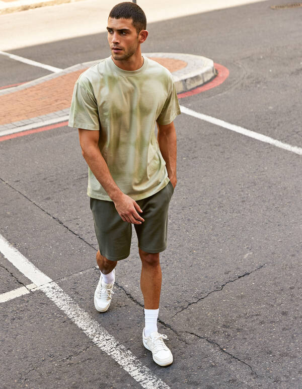 All Over Spark Artwork T-shirt Lichtgroen SHOEBY MEN