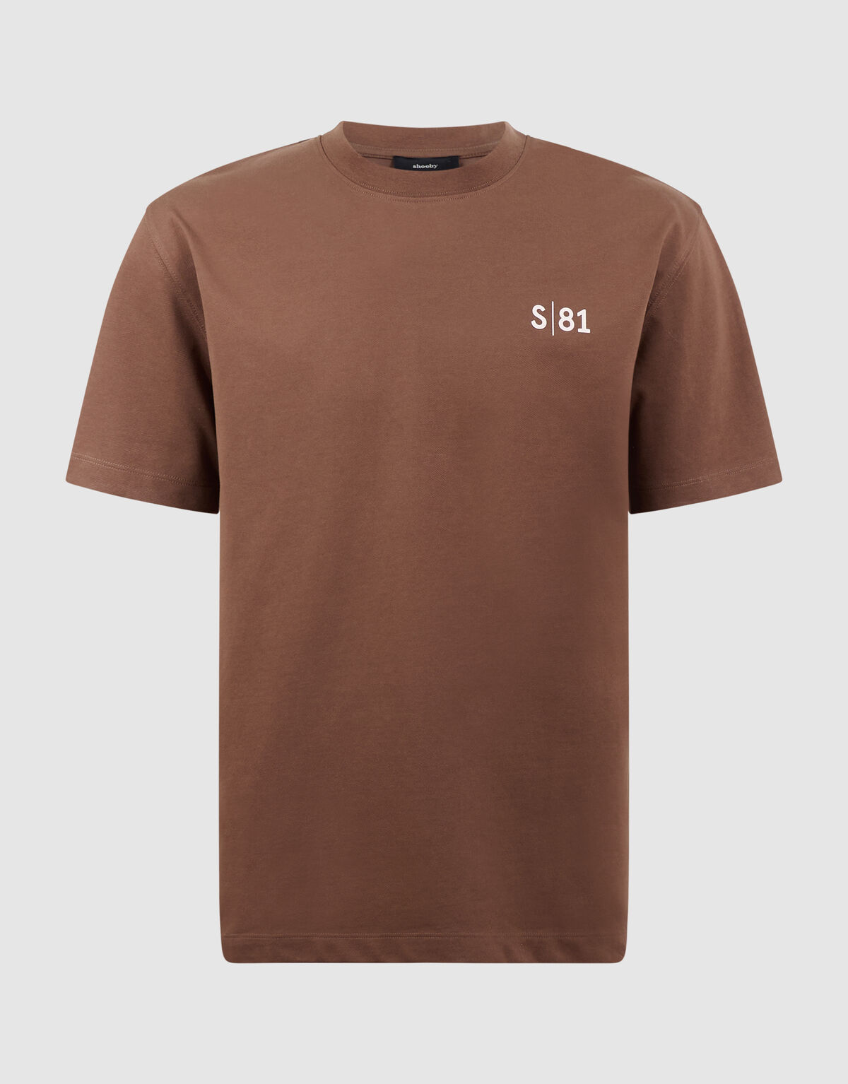 Tekst Print T-shirt Donkerbruin SHOEBY MEN
