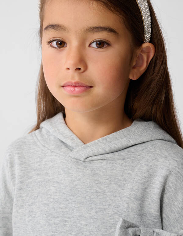 Strik Hoodie Jurk Lichtgrijs SHOEBY GIRLS