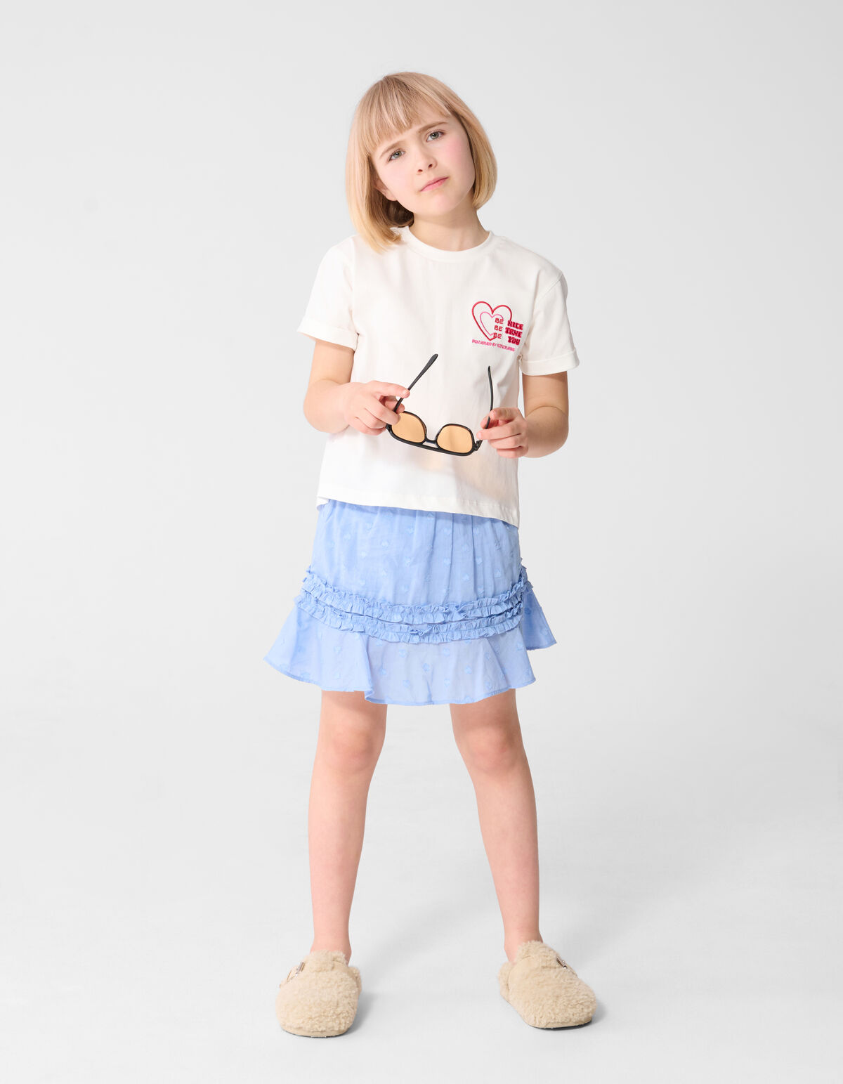 Ruffle Heart Mini Rok Lichtblauw SHOEBY GIRLS
