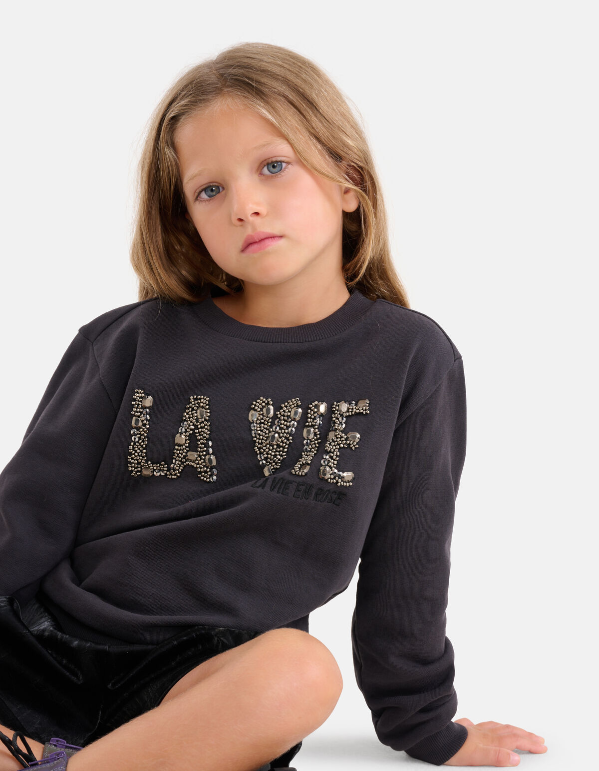 Studs Sweater Donkergrijs SHOEBY GIRLS