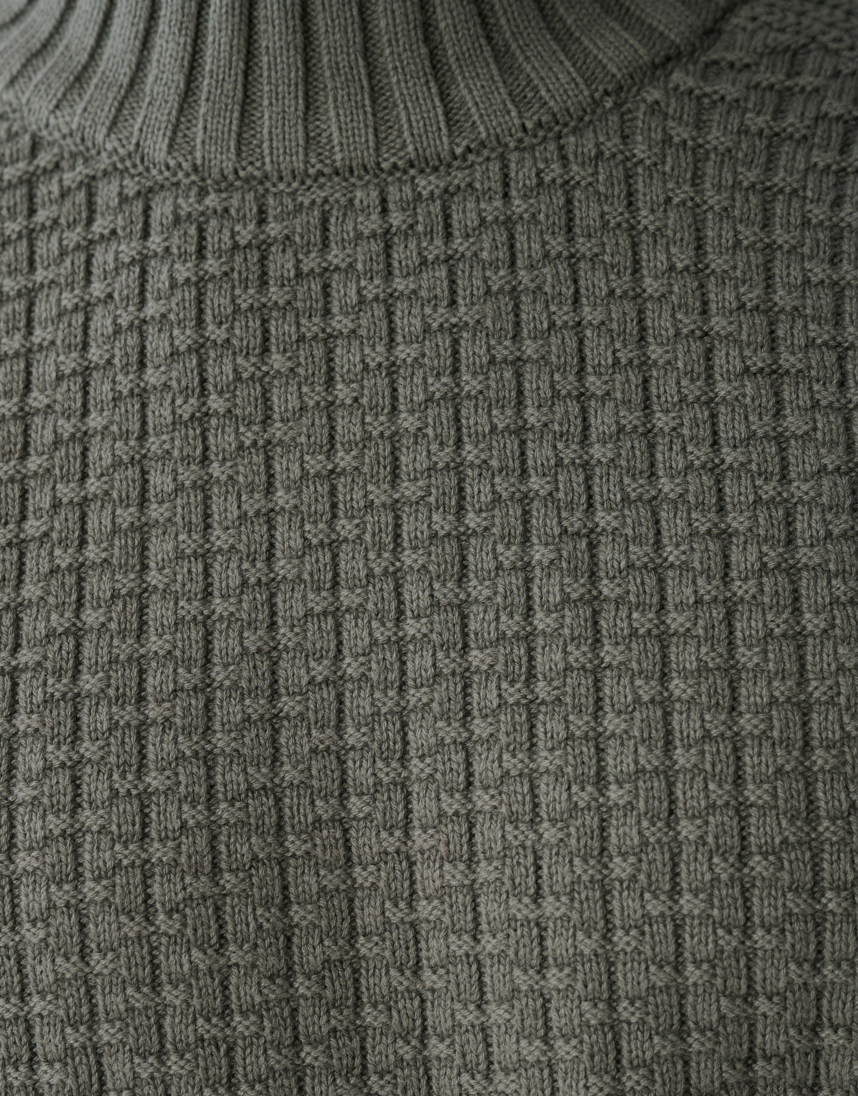 Structuur Knit Sweater Donkergroen SHOEBY MEN