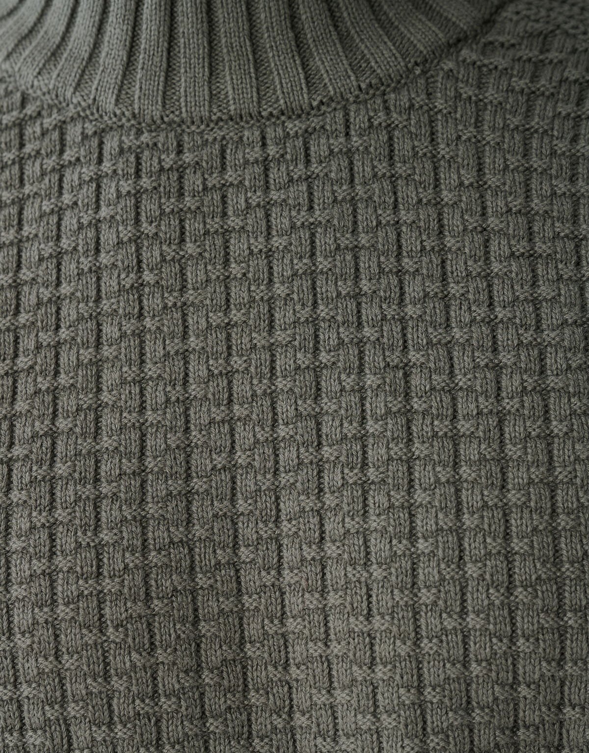 Structuur Knit Sweater Donkergroen SHOEBY MEN