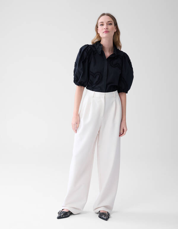 Wide Leg Broek Wit SHOEBY WOMEN