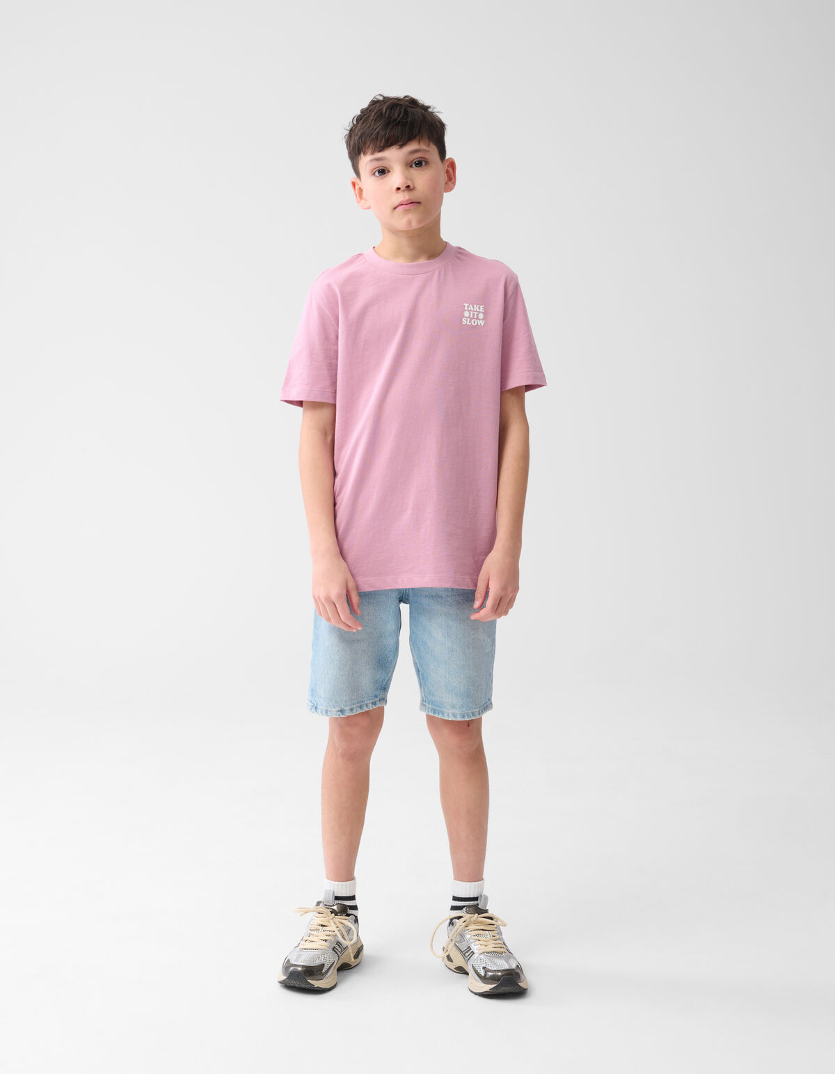 Take It Slow Artwork T-shirt Roze SHOEBY BOYS