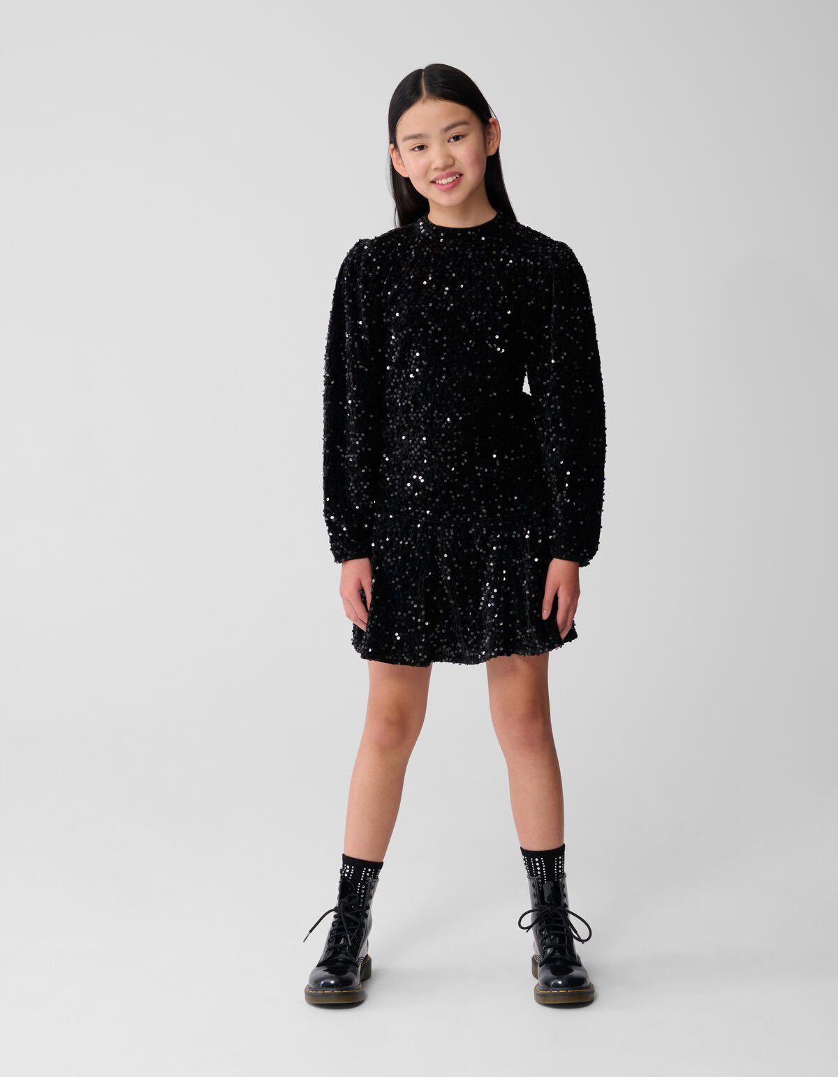 Sequin Longsleeve Top Zwart SHOEBY GIRLS